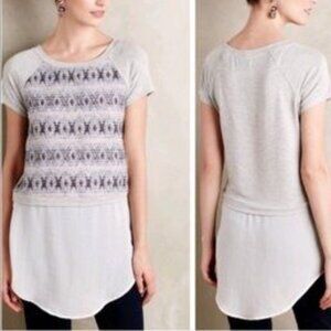 Dolan Left Coast Collection Anthropologie Short Sleeve Skirted Top Size Small